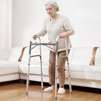 Amazon.com: VEVOR Folding Walker, 2-Button Folding Walkers