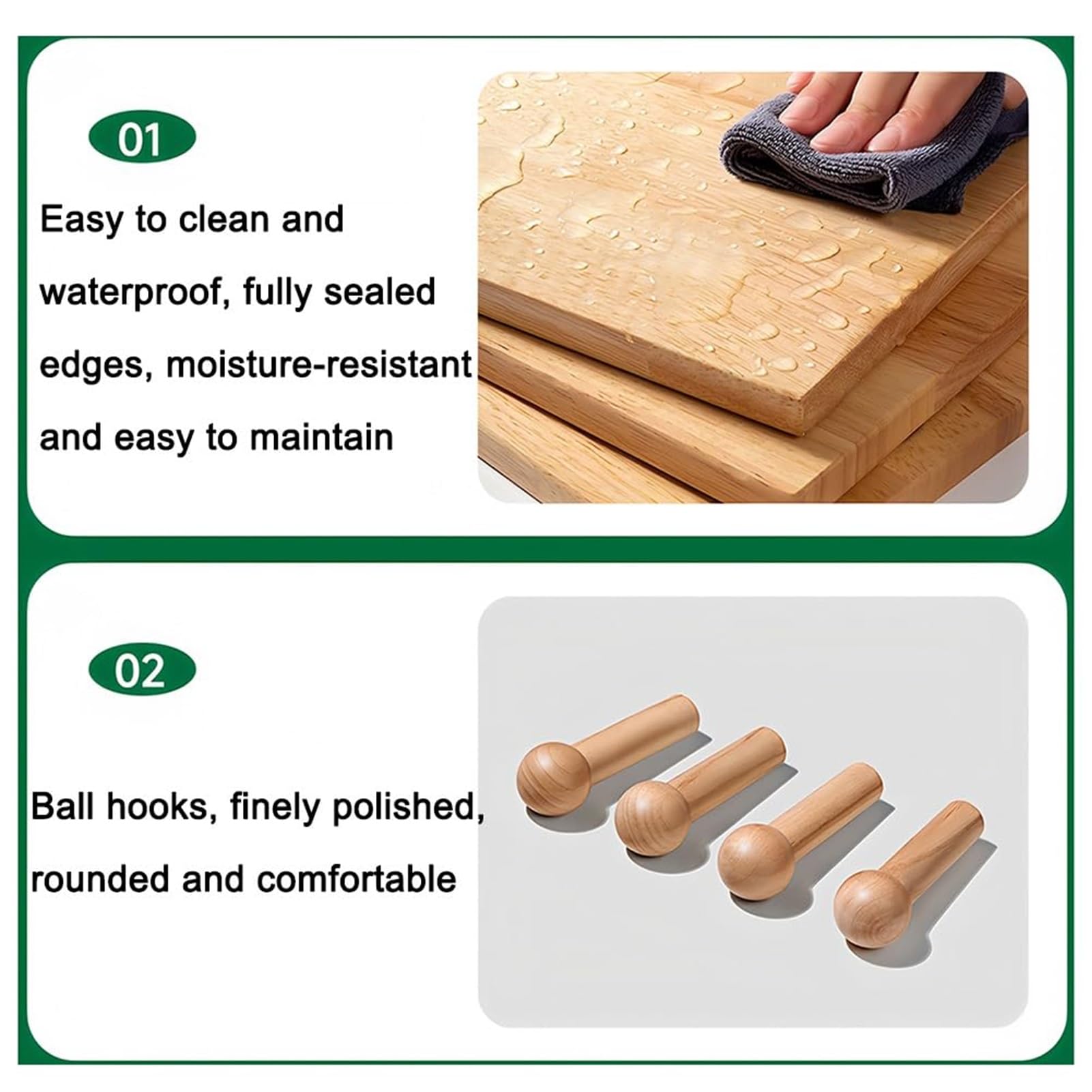 Pannello Forato in Legno Massello, Pannelli Forati da Parete, Kit Combinato di Pannelli Forati in Legno Massello da 18 Mm di Spessore, Pannello Forato da Parete(White,60x120 cm)