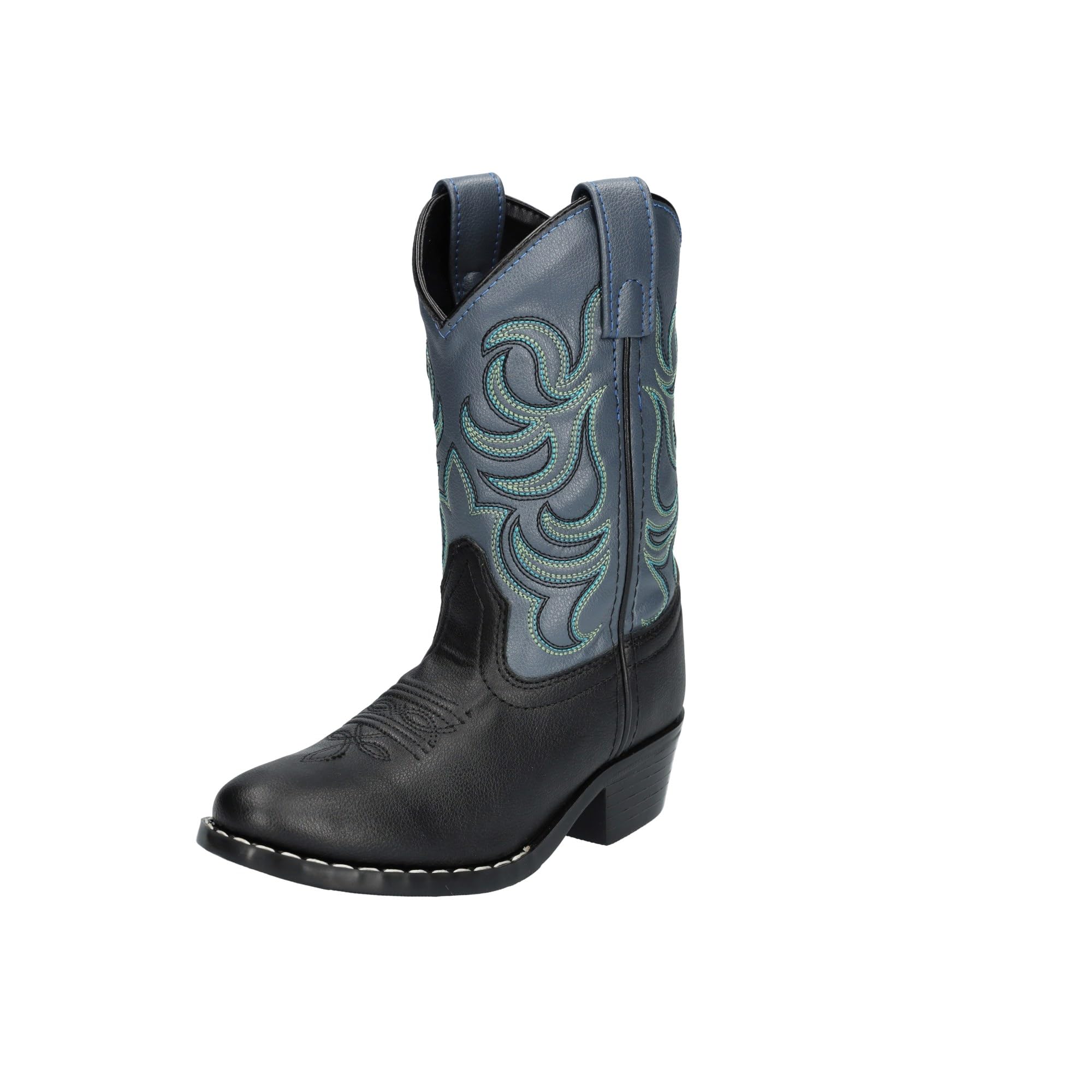 Smoky Mountain Boys Brown with Blue Stitch Monterey Western Cowboy Boots, Brown/Blue, 10 M US Toddler