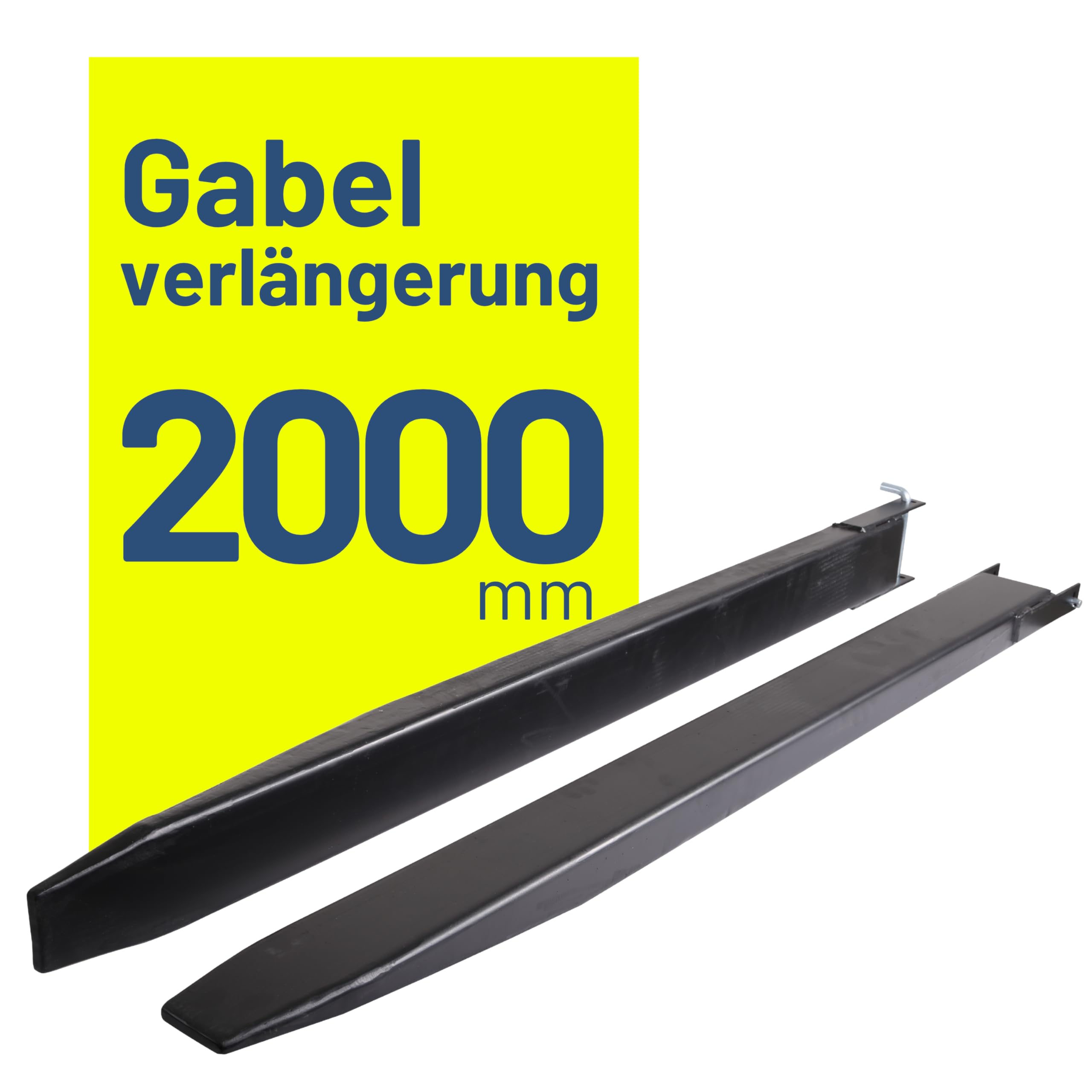 Pallit 2,0m Gabelverlängerung geschlossen 2000mm Länge 160 x 55 mm Innenmaß Extend Gabelverlängerung Stapler Zubehör aus Stahl Paar Zinkenverlängerung Lange Gabel