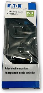 Eaton WRBR20B Standard Duplex Receptacle; Weather Resistant; Impact Resistant; 20A/125V; 2-pole; 3-Wire Configuration; Back and Side Wire Options; cULus Listed; 4-10 AWG Allowable Wire Size