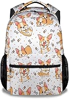 Vista 17 de Linda mochila Corgi, mochila escolar de 16 pulgadas con correas ajustables, duradera, ligera, mochila escolar