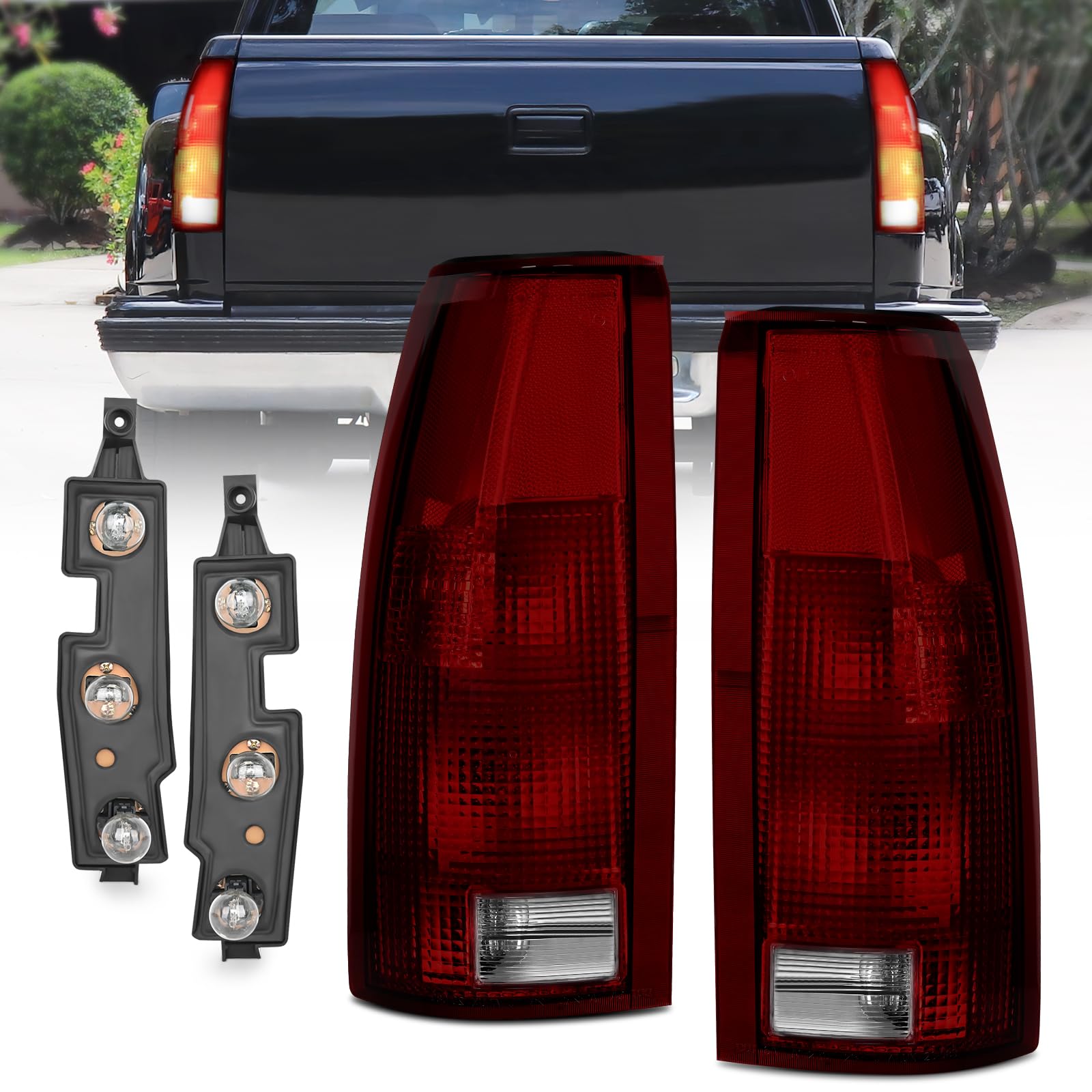 Nilight Taillight Assembly Compatible with 1988 1989 1990 1991 1992 1993 1994 1995 1996 1997 1998 1999 Chevy GMC C/K Suburban Blazer Tahoe Yukon 2000