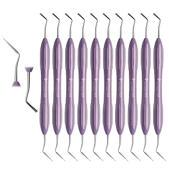 LM Arte Misura Dental Composite Instrument, Precision Layer Measuring Tool, Stainless Steel, Silicone Grip Handle - 10 Pieces Set