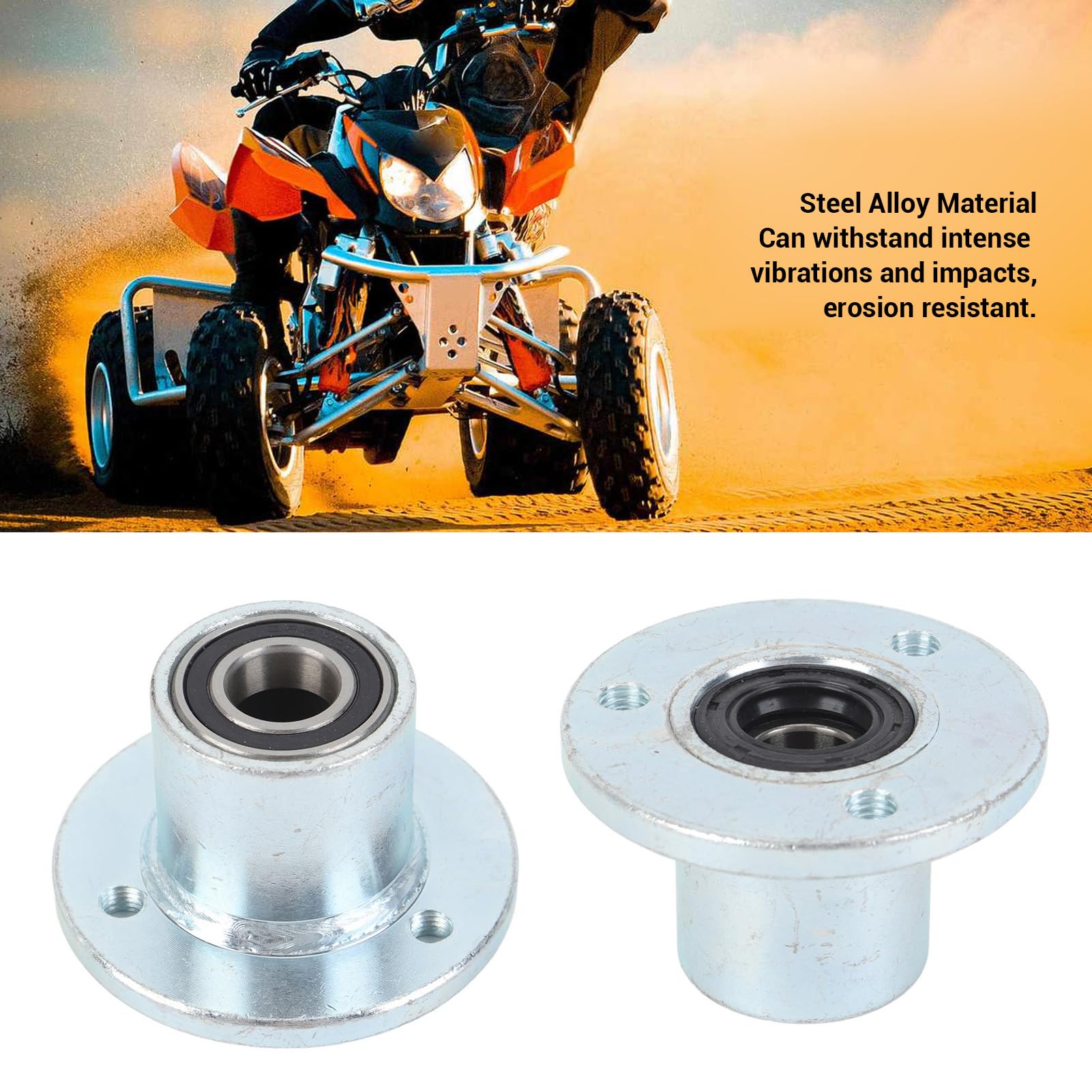 Abbina Mozzi di Ruote Anteriori 17 Mm, Mozzi di Cerchioni a Ruota con Cuscinetto e Guarnizioni, Lega in Acciaio Ad Alta Durezza, per Go Kart Atv Karting Utv Quad Bici