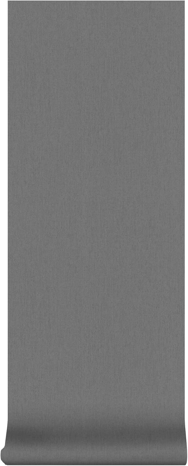 Superfresco Easy Paste The Wall Calico Charcoal Grey Plain Wallpaper