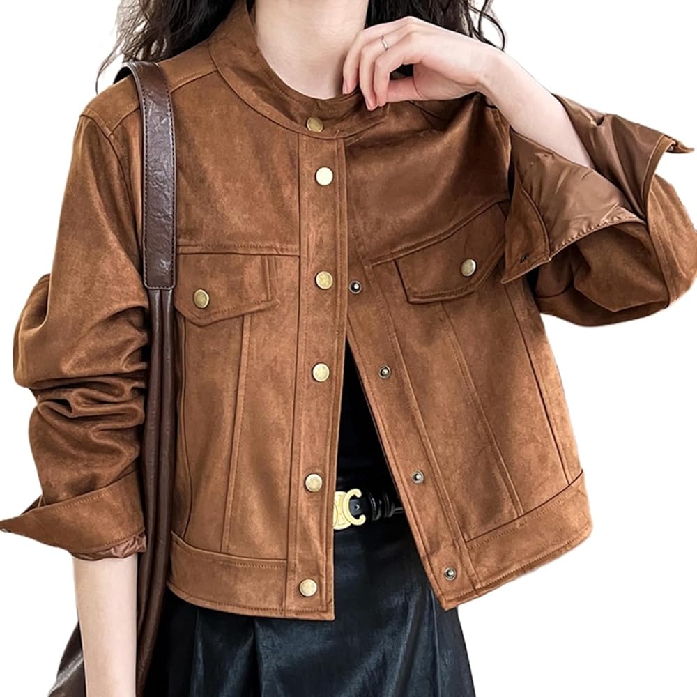 Faux suede cropped jacket Clearance