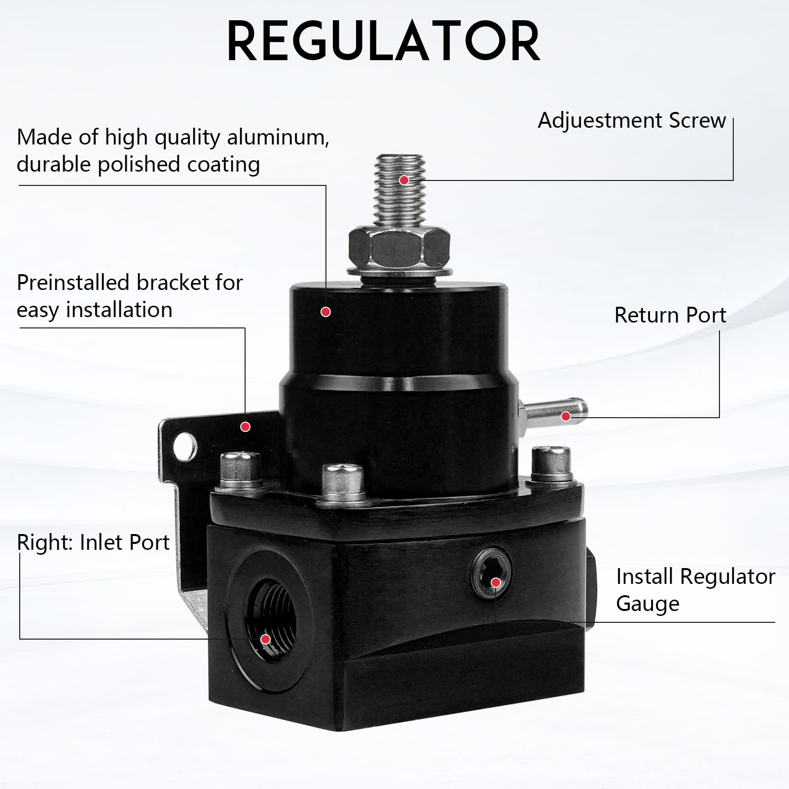 Snapklik.com : Fuel Pressure Regulator AN8 Feed & AN6 Return Line 0-160 ...