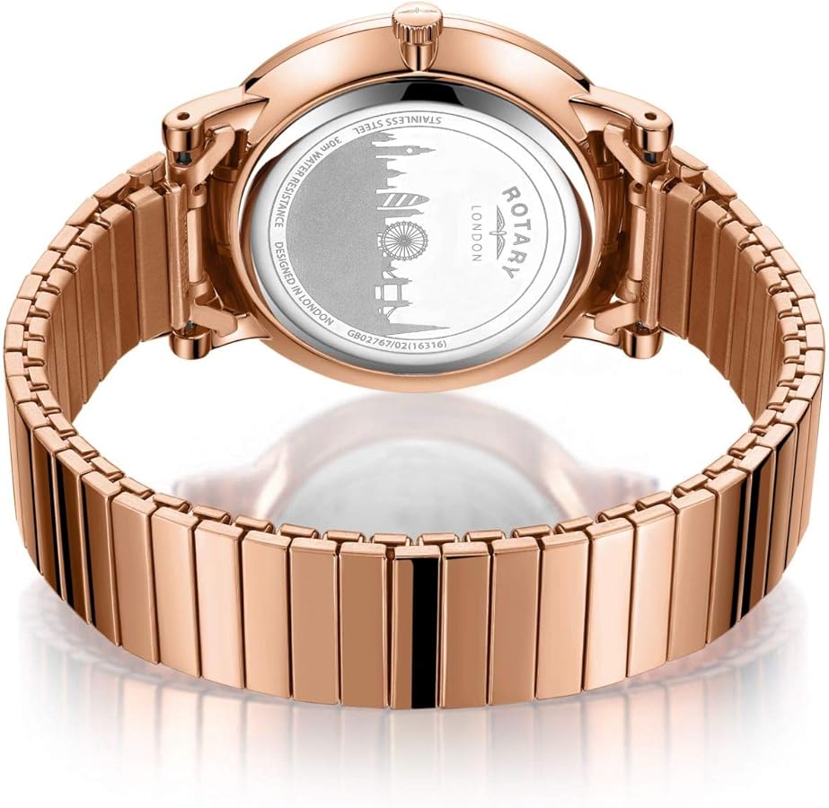 Rotary Gents Rose Gold PVD Expander London GB02767/02 : Amazon.co  