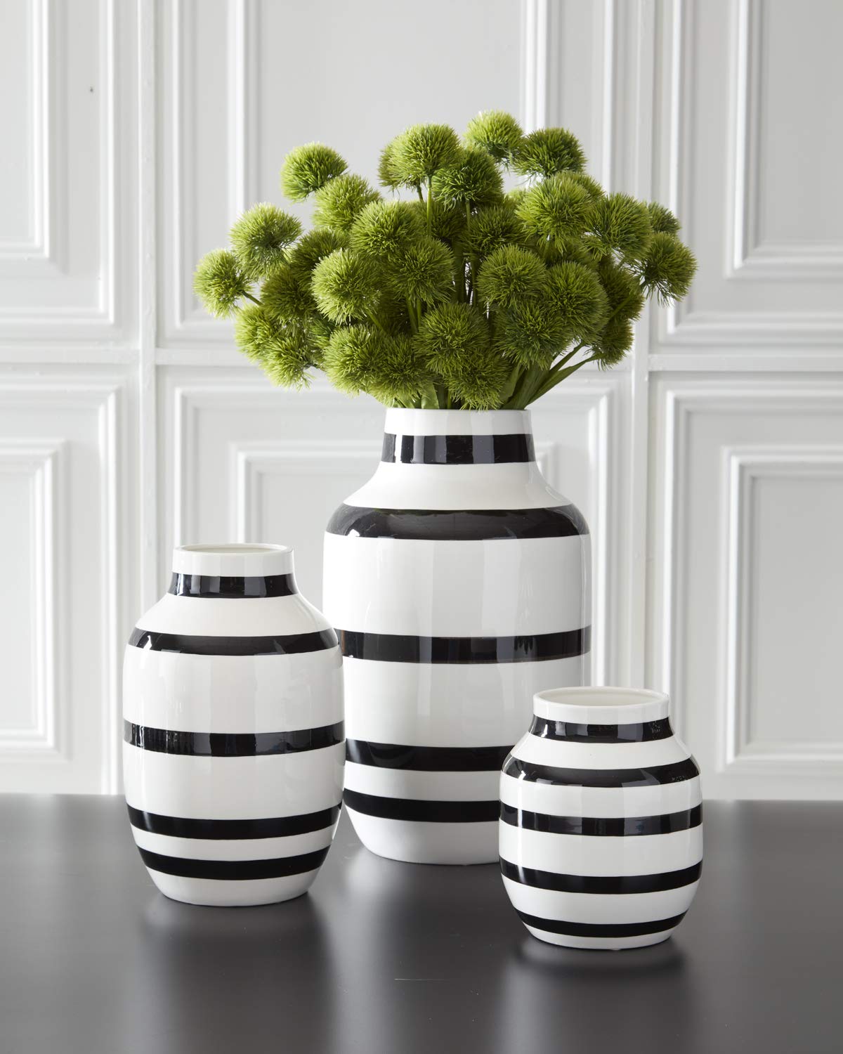 Amazon.com: K&K Interiors 16545A Set of 3 White & Black Striped