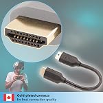 Valonic Courte HDMI câble - 20cm, 4k, Complet HD, ARC, haute vitesse, Ultra HD, éthernet - pour TV, PS4, Xbox, 30 AWG, noir