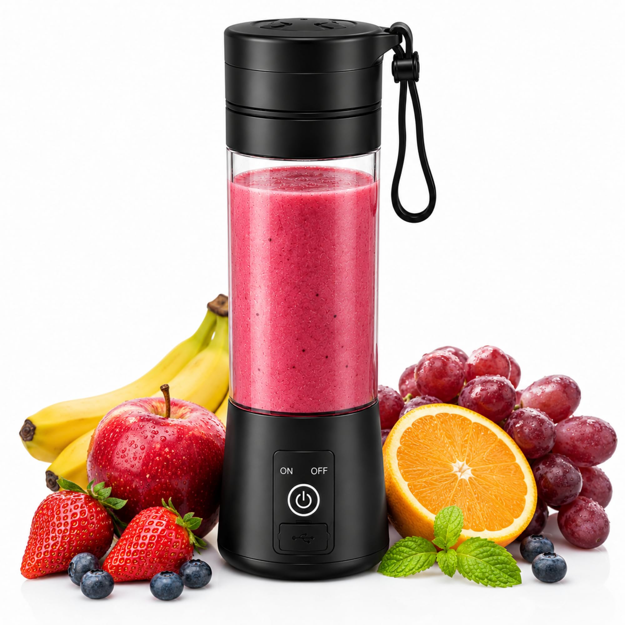 HiFEN® Portable Blender 380ml, Leakproof Lid with Filter