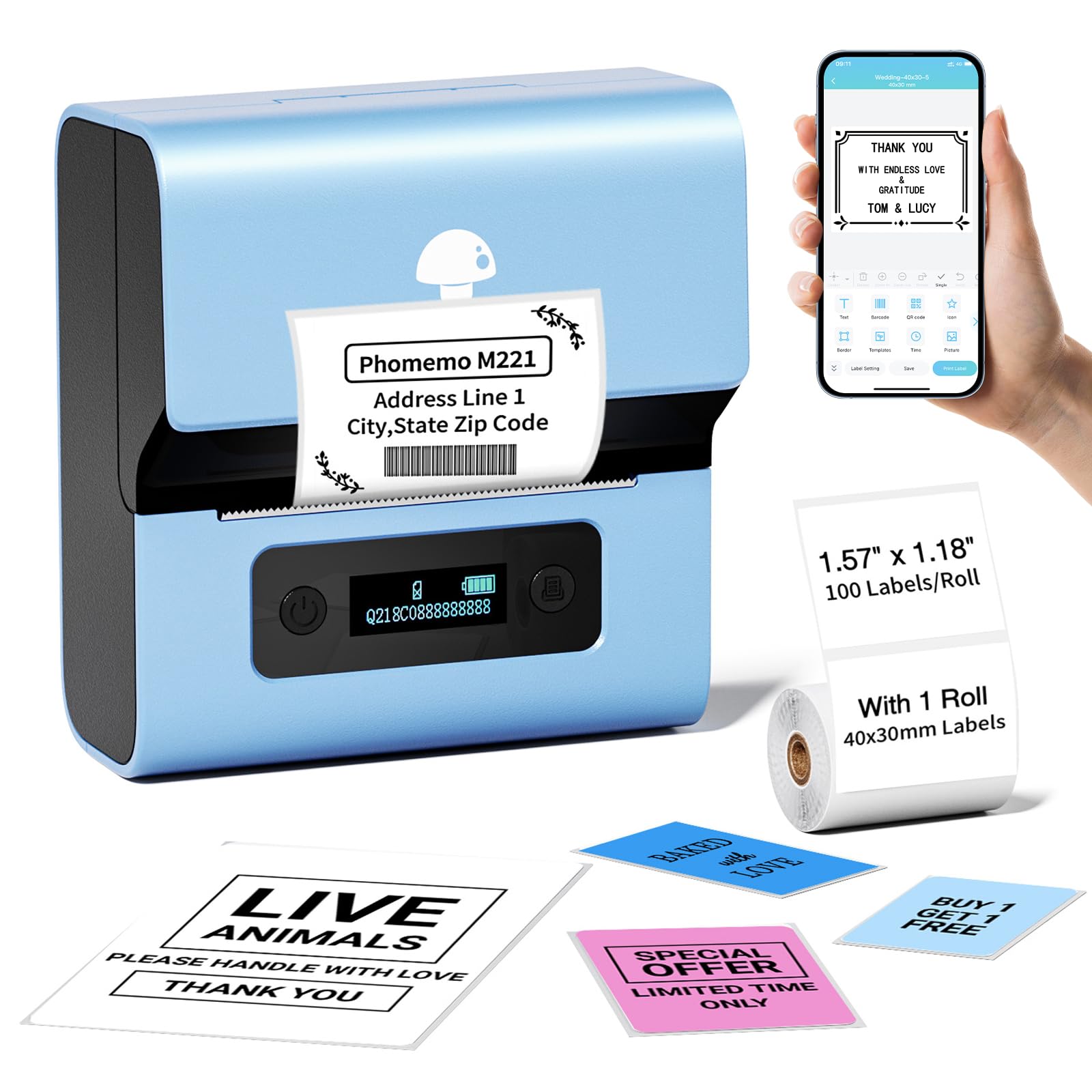 Stampante Etichette Termica Phomemo M108 - Bluetooth, Portatile, Per Codici A Barre E Ufficio - Foto 7