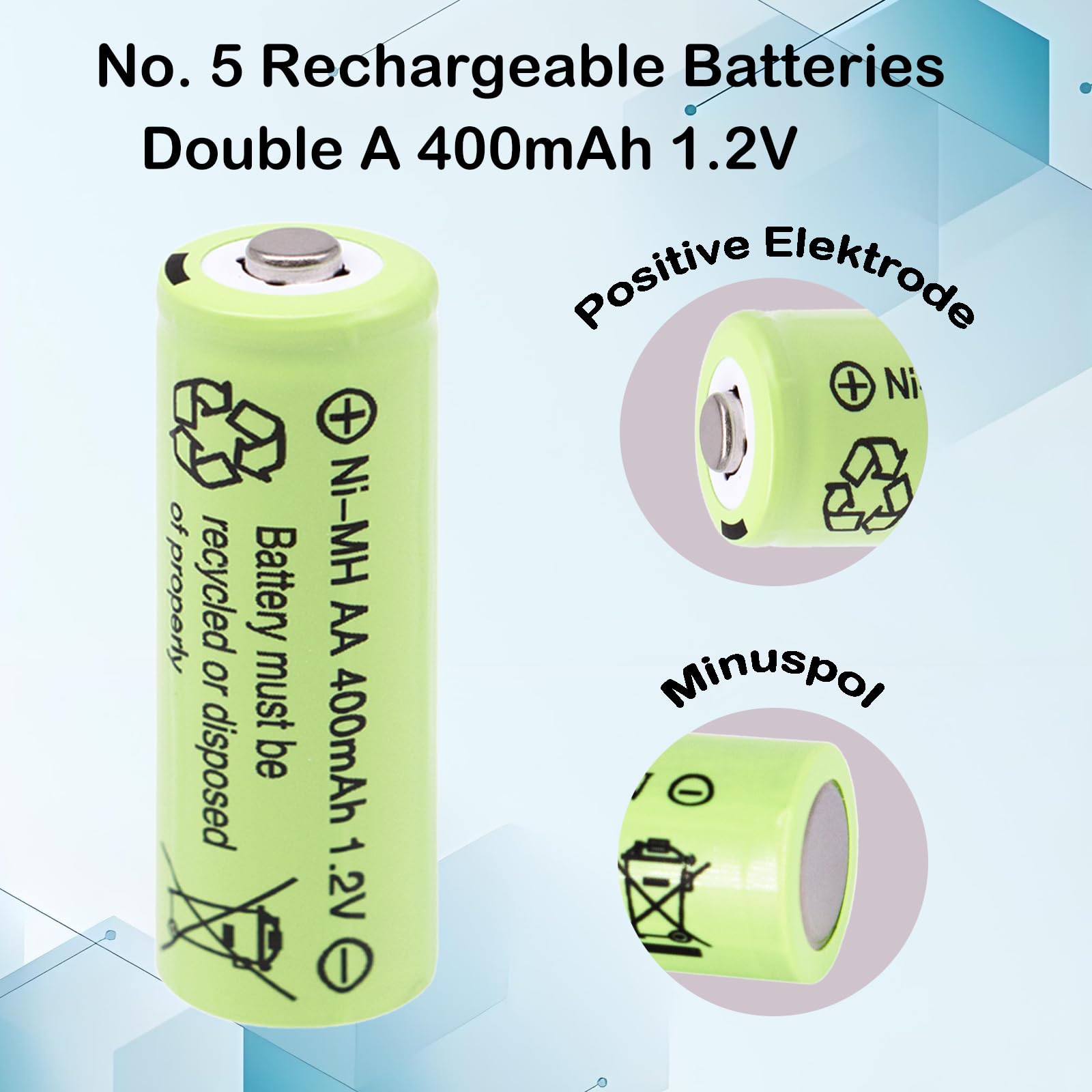 Batterie rechargeable Batterie rechargeable NiMH 2 / 3AAA avec cosse à souder en forme de Z | 2/3AAA350LF
