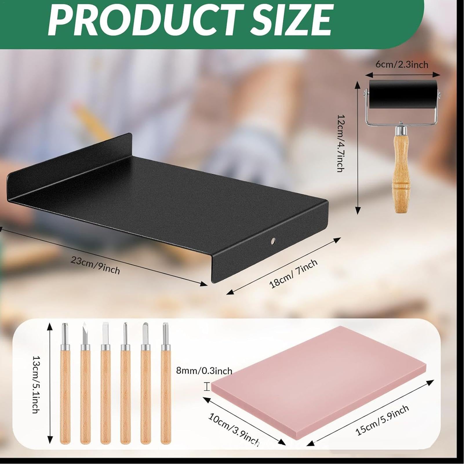 Herramientas para tallar linóleo, kit de impresión en madera