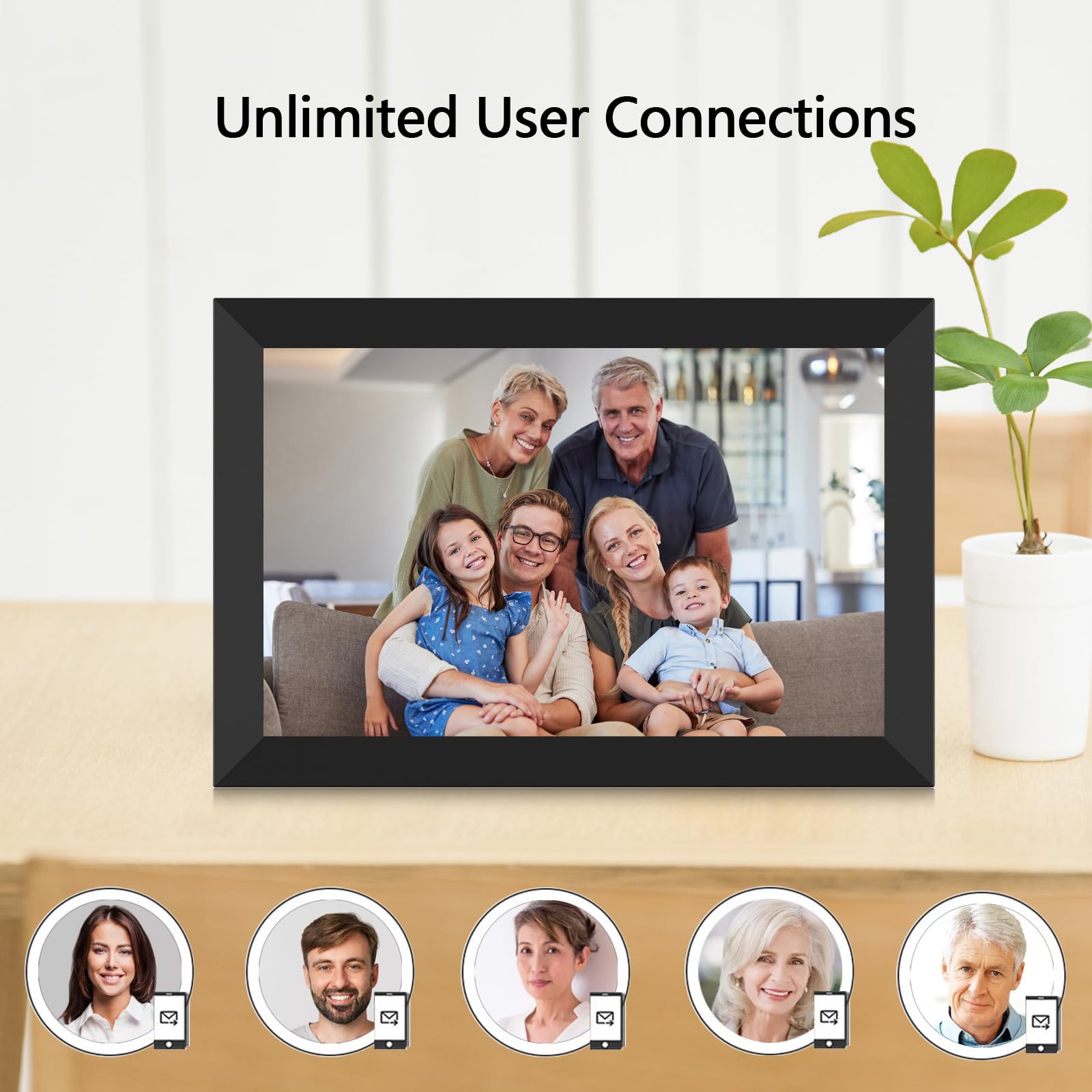 AKImart FRAMEO Digitaler Bilderrahmen WiFi 32GB Digitaler Fotorahmen 10,1 Zoll 1280x800 IPS LCD-Touchscreen Smart Cloud-Fotorahmen Mit Automatischer Drehung Momente Sofort Über Die Frameo-App Teilen