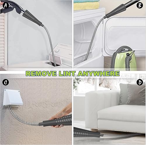 Miniatura 4 de Sealegend Kit de limpiador de ventilación para secadora, accesorio para aspiración de pelusas, manguera de vacío de ventilación de secadora con