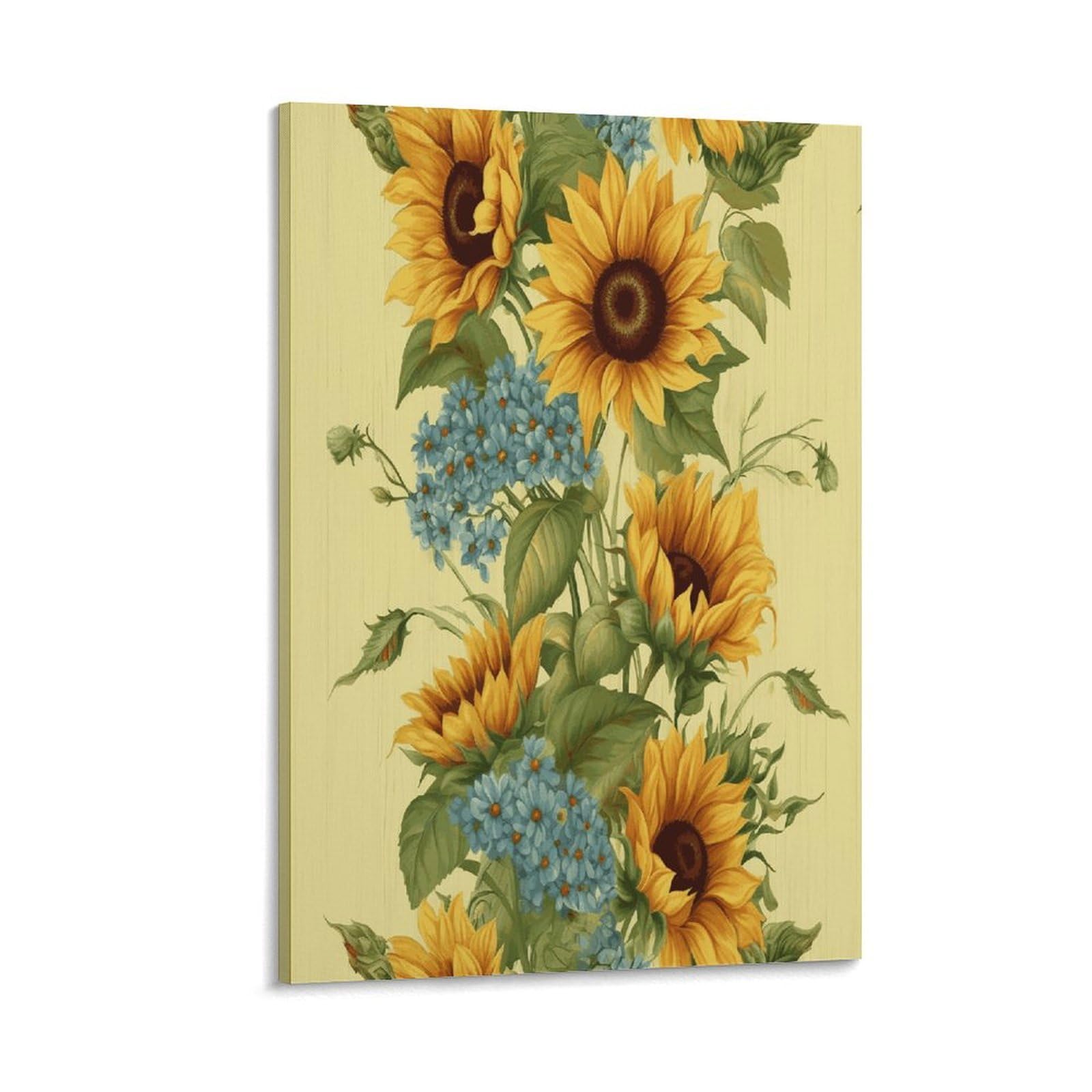 LDGSUPH Sunflowers Canvas Wall Art Prints Hangable Decor Painting for Wall Prints Painting Artwork Modern Decorative Artwork Ready to Hang Wall Pictures for Home Decor 20x30inch(50x75cm)
