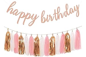 Enliven Your Birthday Festivities with Glittery Rose Gold Decorations