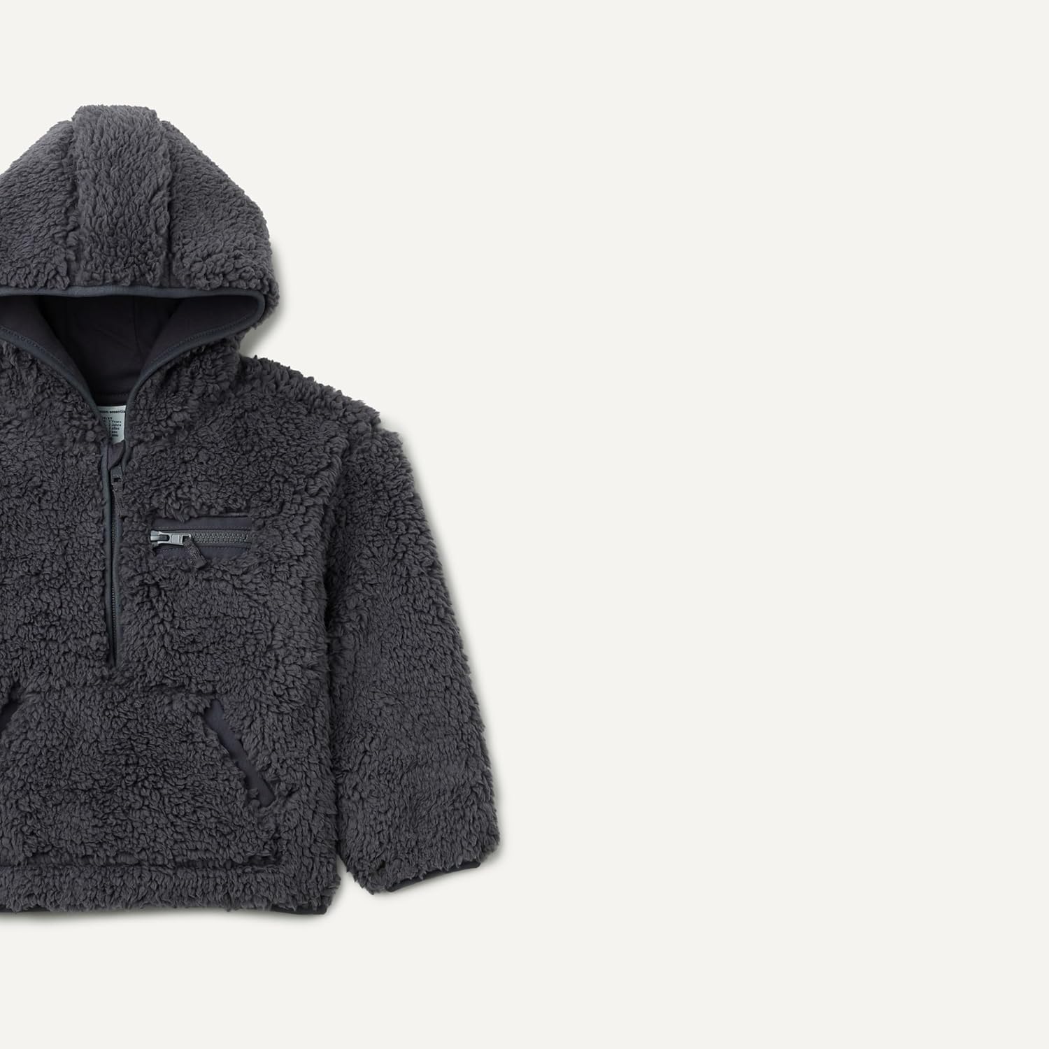 Amazon Essentials Boys and Toddlers' Half Zip Sherpa Hoodie Sweatshirt - Image 2