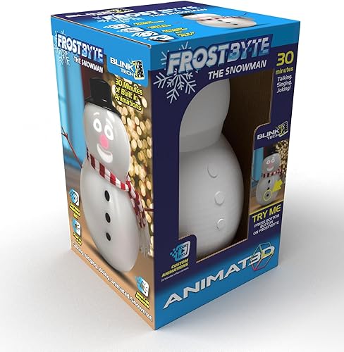 ANIMAT3D FrostByte Talking - Muñeco de nieve animado con proyector integrado y altavoz Plug'n Play