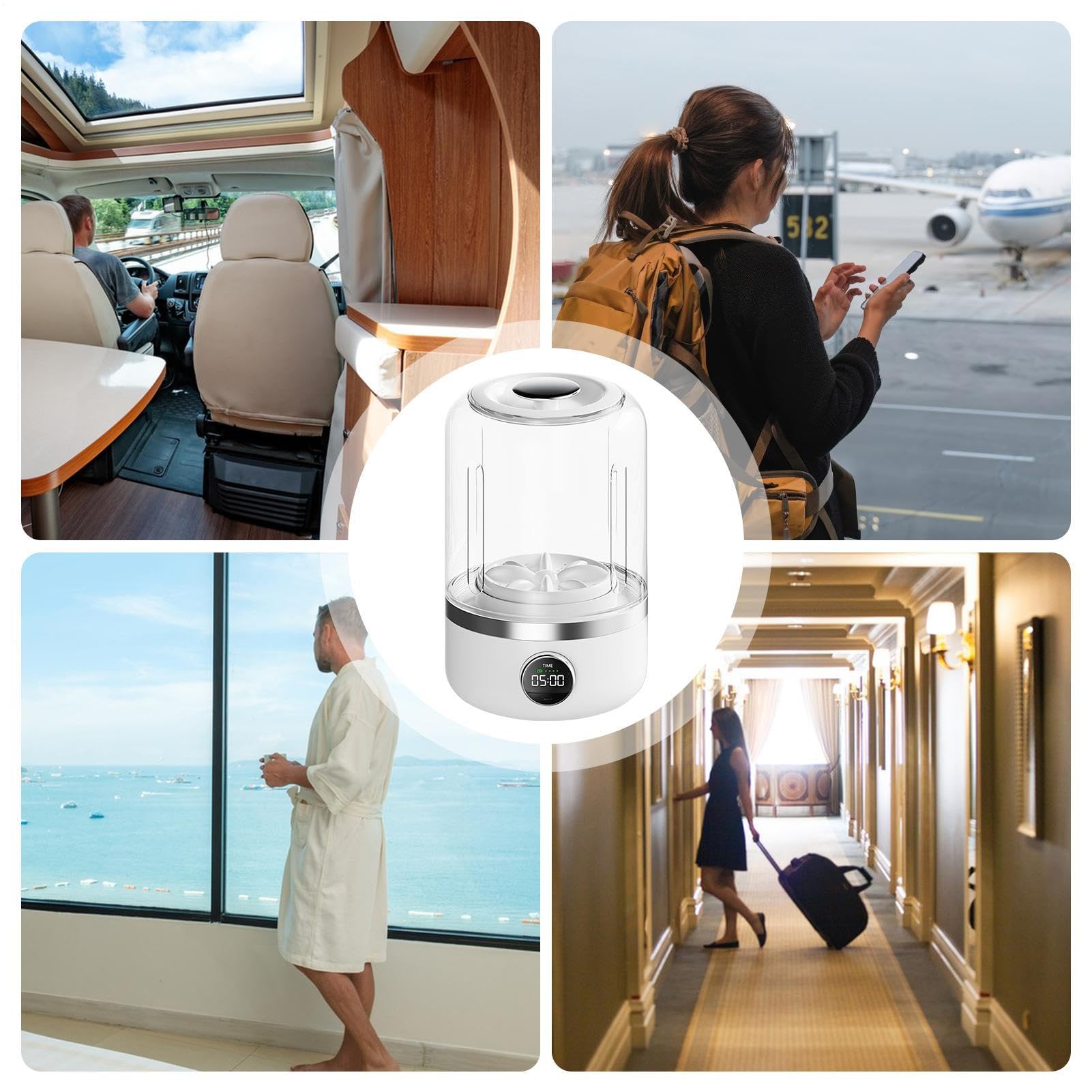 Underwear Washer, Portable Panty Washing Machine with Double Cleaning Modes, Compact Silent Laundry Appliance for Travel Apartment Dorm Camping Use, 13x14.3x21.1cm, White