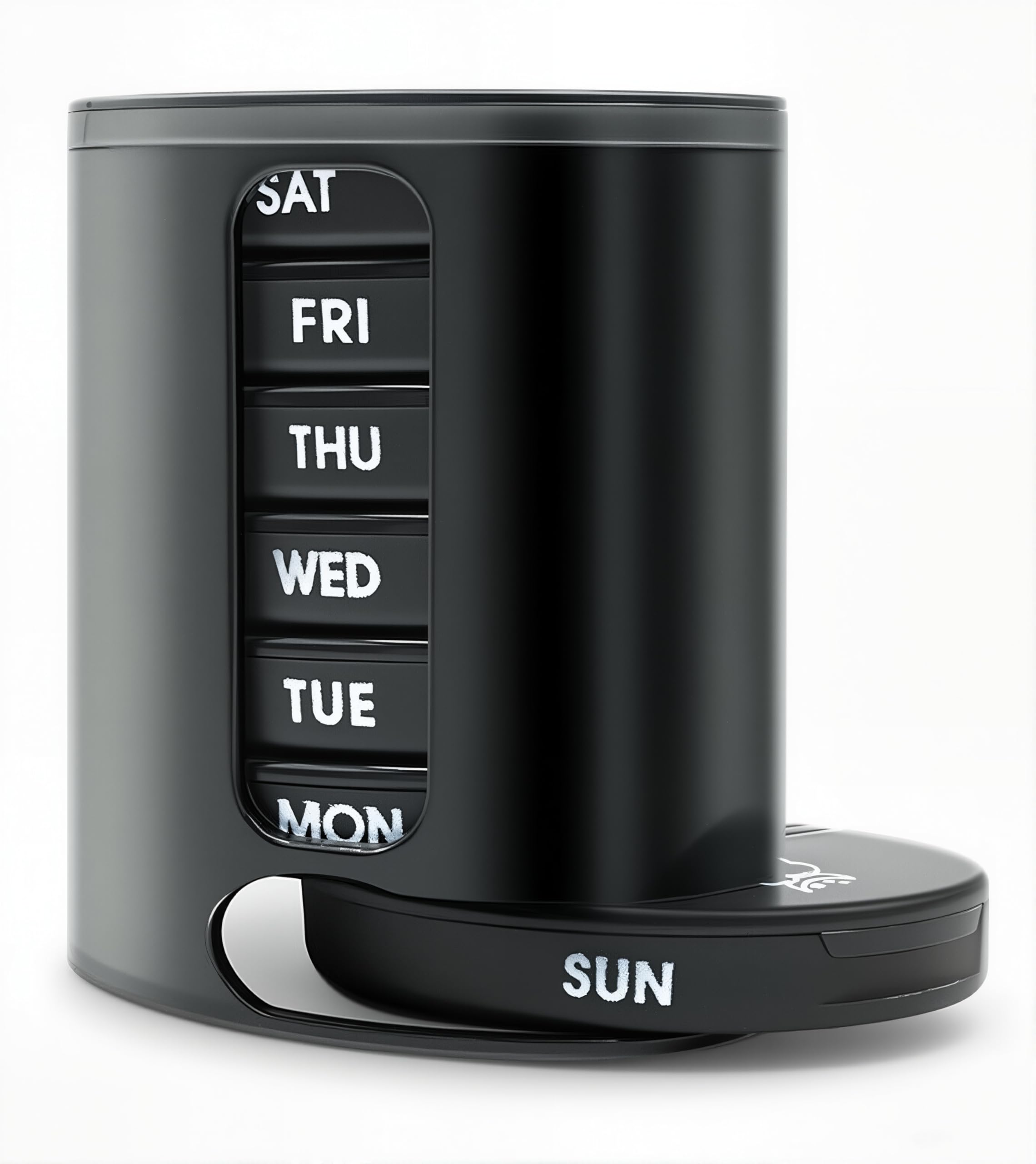 Weekly Pill Organizer (Twice-A-Day), Portable 7 Day Pill Box Case with Stackable AM/PM Compartments for Pills, Vitamin, Fish Oil, Supplements,Rainbow (Black)