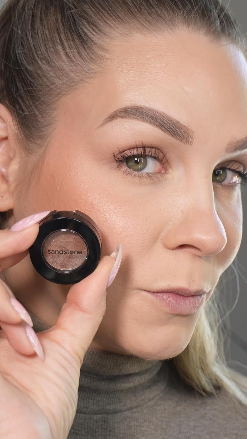 Sandstone Scandinavia Eyeshadow for Sensitive Eyes, Brown Shimmer Eyeshadow with Long Durability, Allergy Certified, Fragrance-Free and Vegan Eye Make-Up, Hypoallergenic Make-Up (584 Dark Bronze) - Image 3