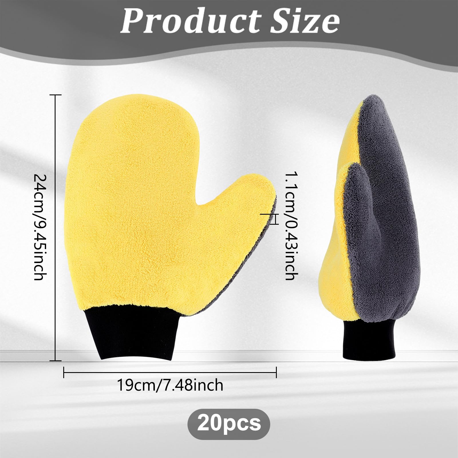 20 Pintura para Limpieza Guantes de Pintura de Microfibra Suave Guantes de Esponja de Microfibra Reutilizables de Polar Coral Guante de Lavado de Coche Aplicador de Tinte