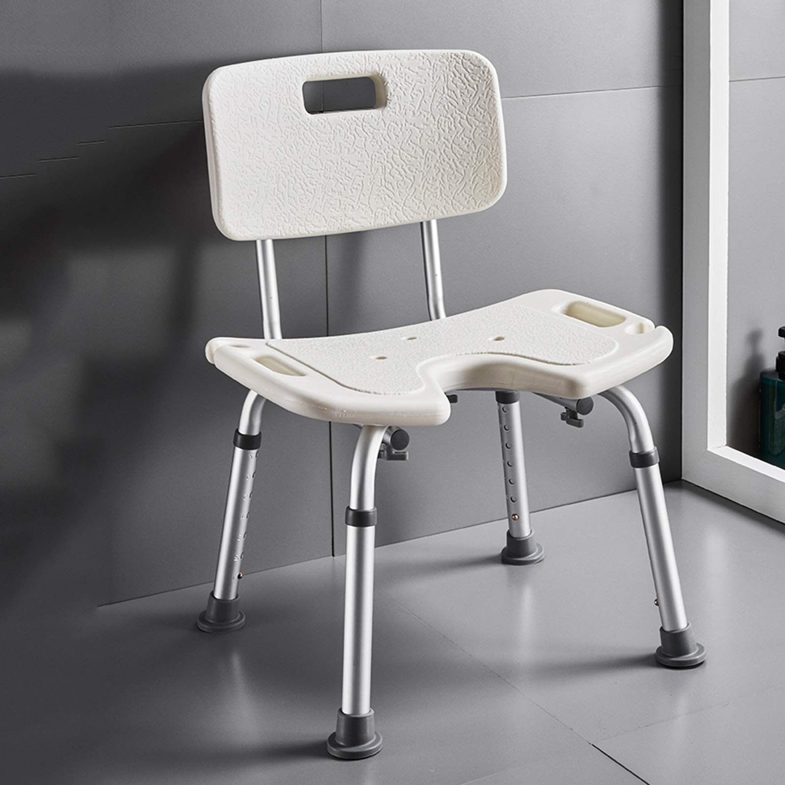 Chaise de douche avec bras ergonomiques pour soulager la fatigue et sécuriser l'assise