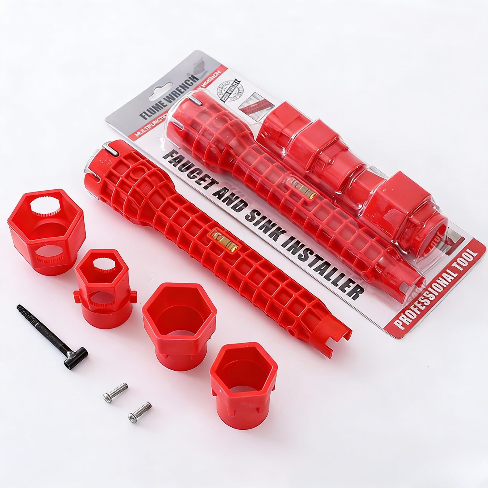 14-in-1 Professional Basin Wrench & Sink Installer - 9.6" Hardened ABS Plumbing Tool for Faucet Installation, Toilet Repair & Tight Spaces - Multi-Purpose Wrench with Instructions & Video - 3