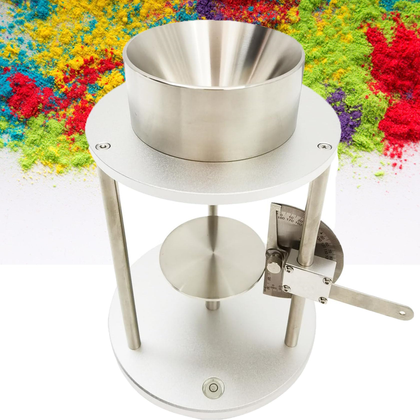 ZHIXUMM Particles Powder Repose Angle Tester, Powder Flow Tester With 60° Funnel Taper & 5mm Discharge Port, 114.3mm Inner Diameter Laboratory Equipment For Particles