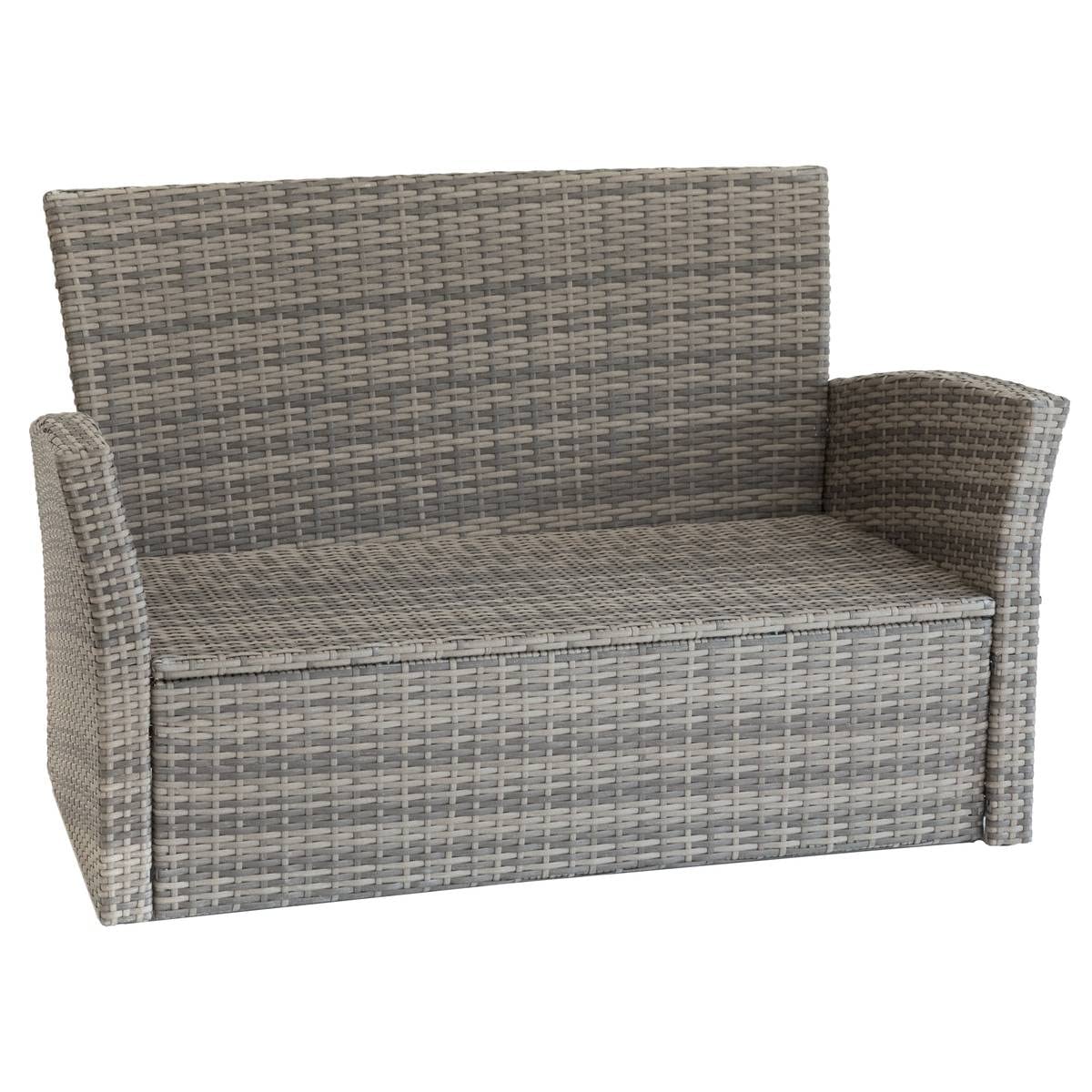 JJA Terre D'OMBRE Salon Bora 4PIECES, Acier Résine synthétique tressée Polyester, Extra Large