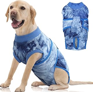 FUAMEY Recovery Suit for Dogs After Surgery,Soft Breathable Dog Bodysuit E-Collar & Cone Alternative