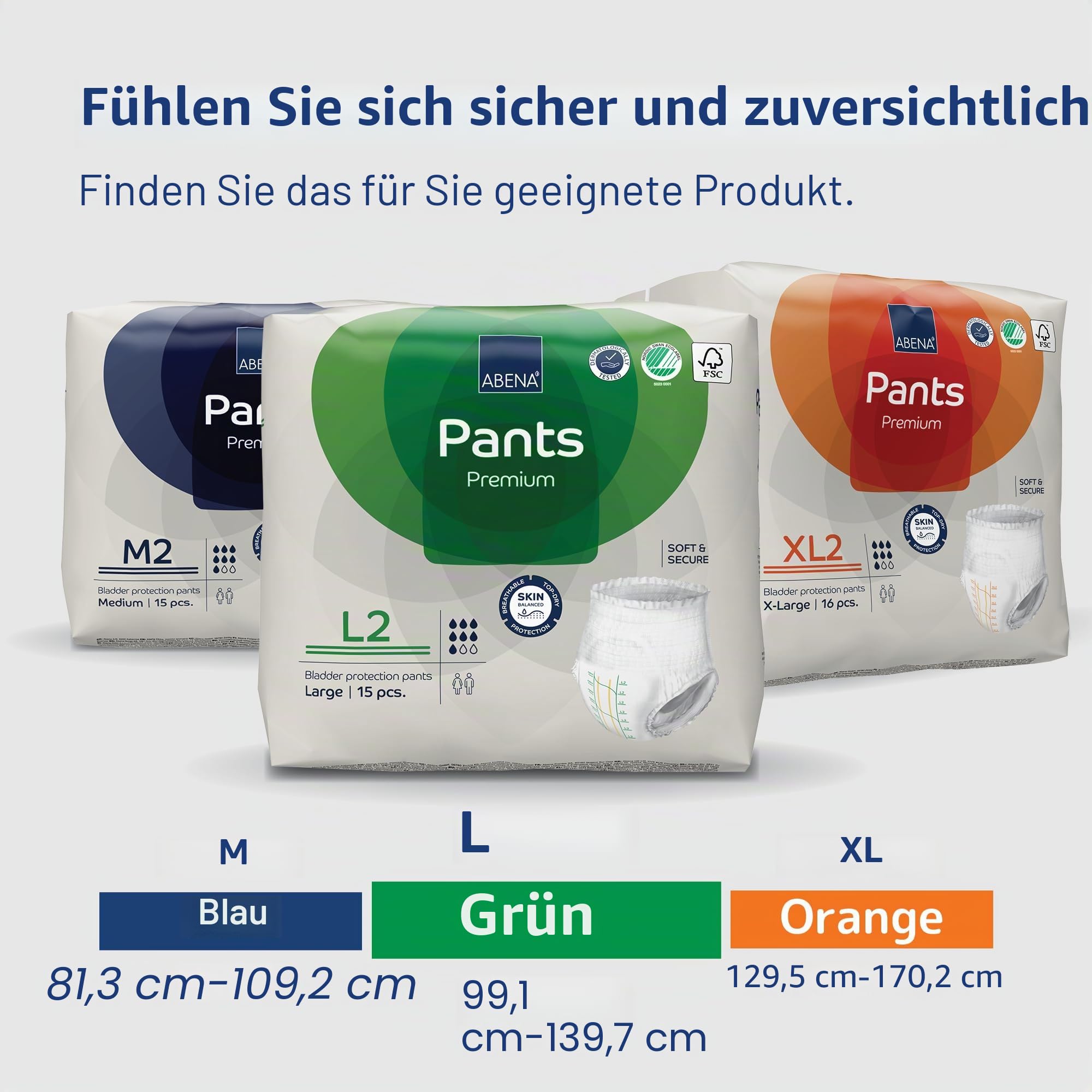 ABENA Pants L2 Premium Inkontinenzunterhosen für Erwachsene Damen und Herren, 6 Packungen mit je 15 Inkontinenzhosen für Damen und Herren, Inkontinenzhosen für Damen und Herren, mit 1900 ml