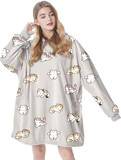 Felicigeely Oversized Wearable Blanket Hoodie, Ultra-Soft Sherpa Fleece Sweatshirt with Pockets