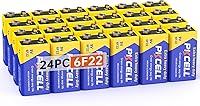 Vista 10 de PKCELL Baterías de 9 V, paquete de 10 baterías de 9 voltios de carbono y zinc, batería de 9 V para detector de humo, alarmas, batería cuadrada 6F22