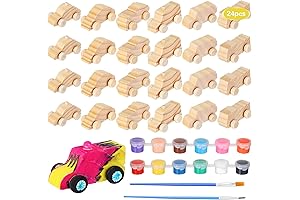 24 Pcs Unfinished Wood Toys: Create Personalized and Imaginative Projects