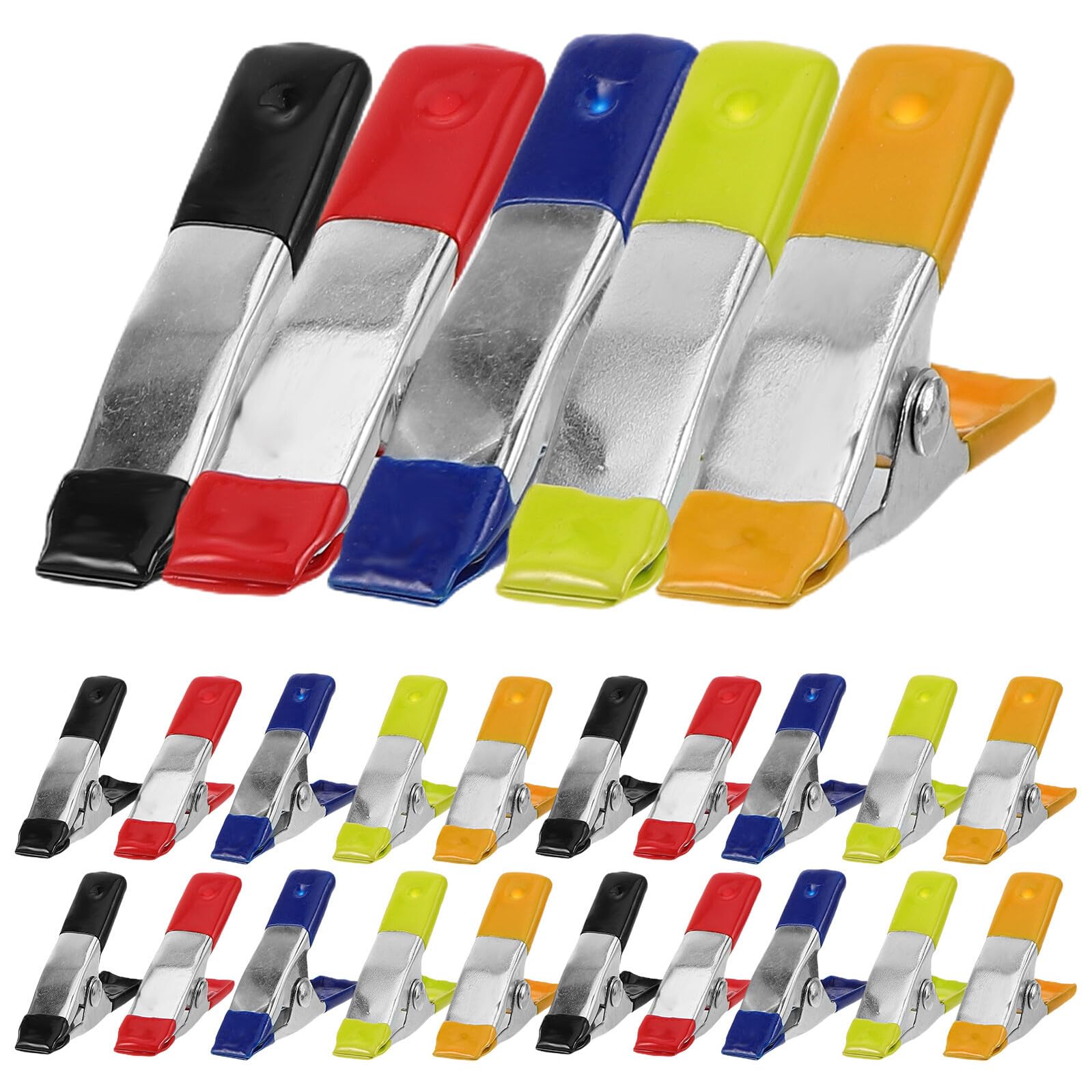 Pinces à ressort en métal multicolores Cabilock | Lot de 50 mini clips de fixation