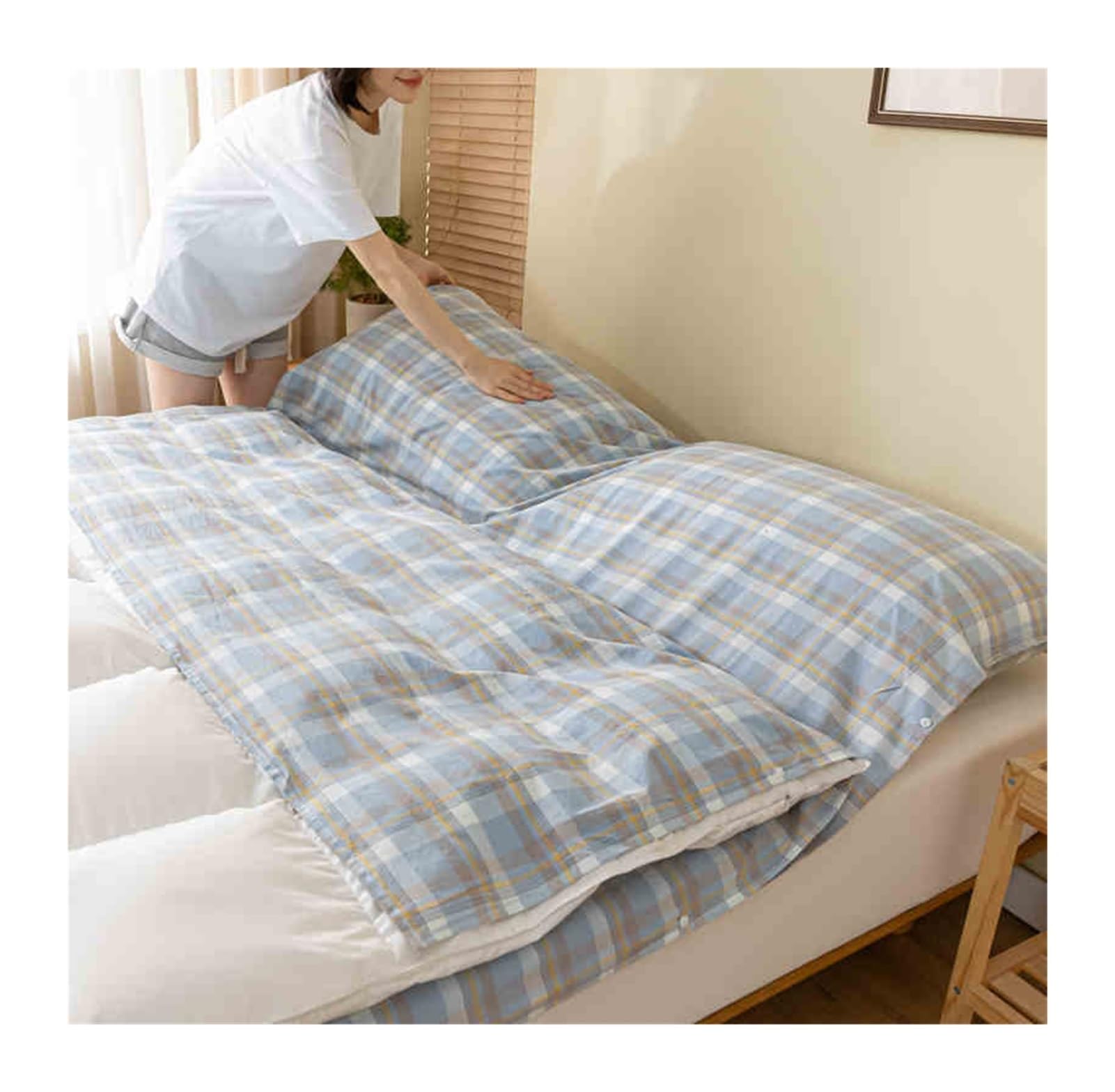 RUZGAR Saco de Dormir Compacto Ultraligero de Algodón Saco de Dormir Individual Doble para Viaje, Verano, Tropical, Cabaña