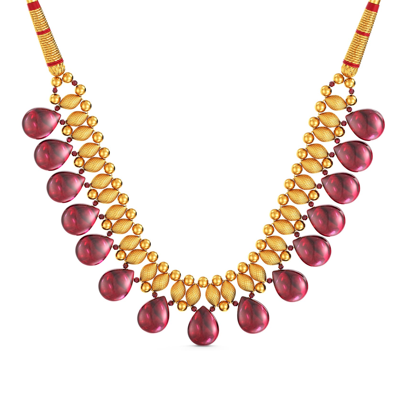 Joyalukkas 22K (916) Purity Gold Serenade Necklace For Women (Red Stone) (B0D72TNCDX) Amazon Price History, Amazon Price Tracker