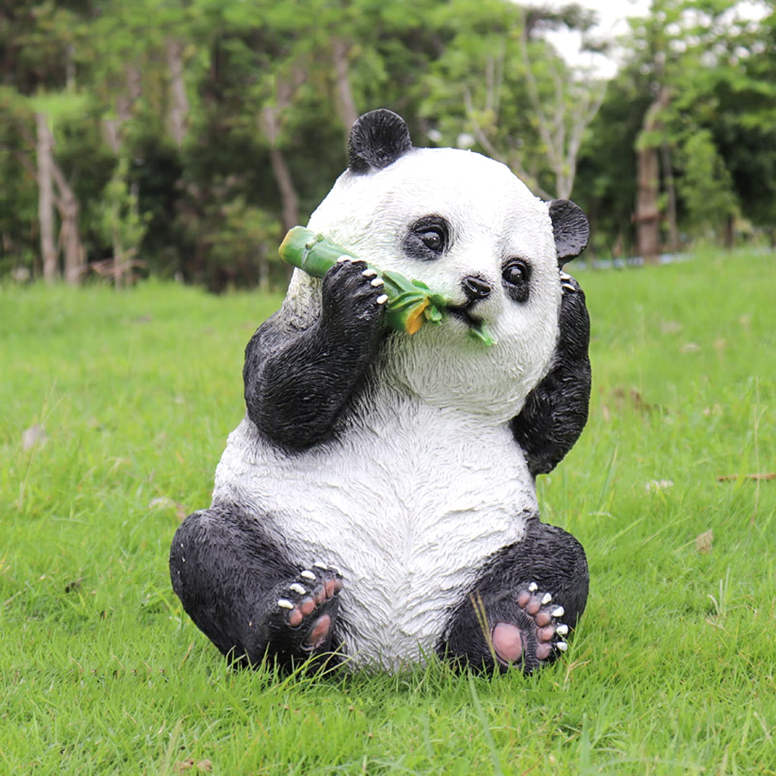 LONG-L Garden Weatherproof Giant Panda Statue,Outdoor Black And White Bear Animal Figurines,Wild Life Sculptures Ornaments,for Lawn Yard Patio Decoration,B