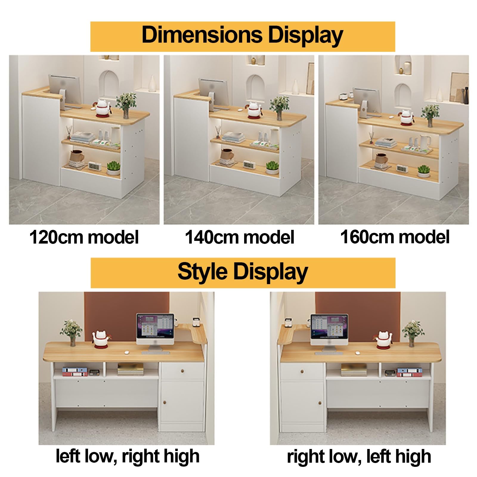MDF Reception Table Modern Counter Table, Drawing Room Front Desk With ...