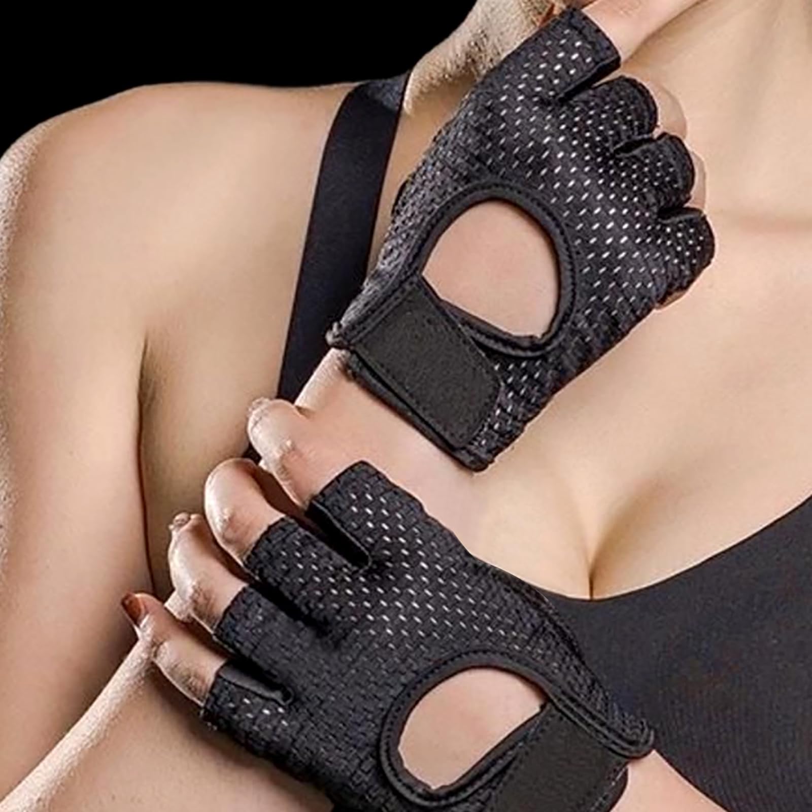 Guanti Da Fitness Mezze Dita Simsky - Antiscivolo In Microfibra, Con Cuscinetti Silicone, Taglia M