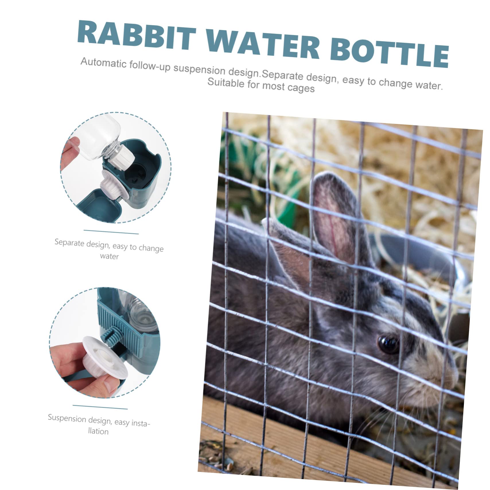 POPETPOP 3piezas Dispensador De Agua para Mascotas Automático Bebedero Colgante para Perros y Gatos Botella De Agua para Jaulas Material Duradero Fácil De Limpiar Oceánico
