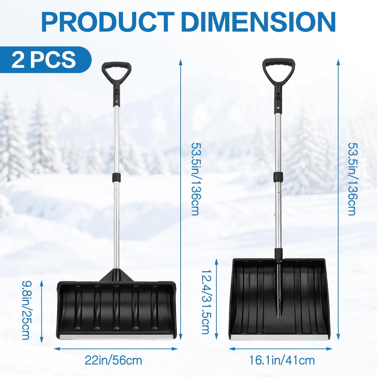 Set di pala da neve e paletta da neve, larghezza 56 cm