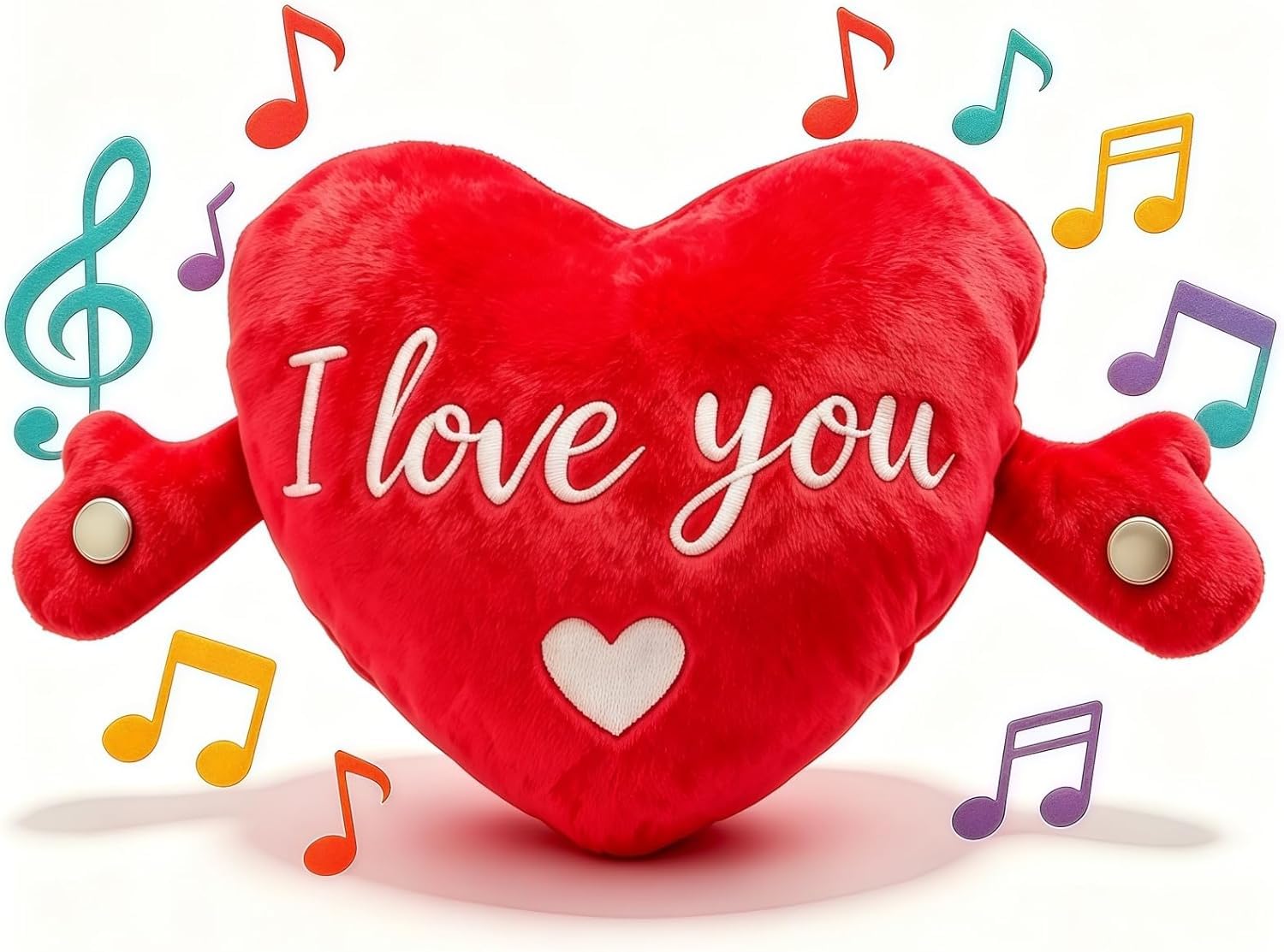 Niceyoeuk Interactive Music Plush Toy,Fun Parent-Child Multiplayer,Gift for Kid Adult (Red Heart, onesize)