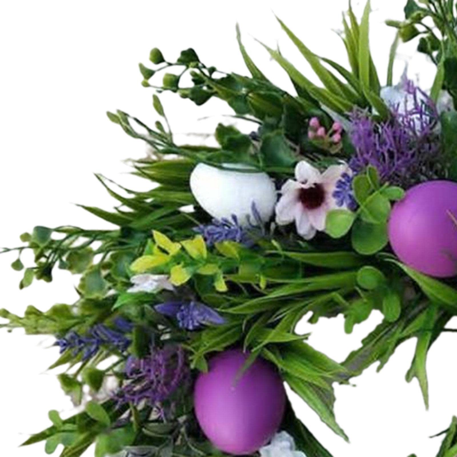 Corona de Pascua con Flores Artificiales Guirnalda de Huevos de Pascua Y Hojas Decorativas Adorno para Puerta O Pared Adecuada para Y Reu, Estilo f, tal como se describe