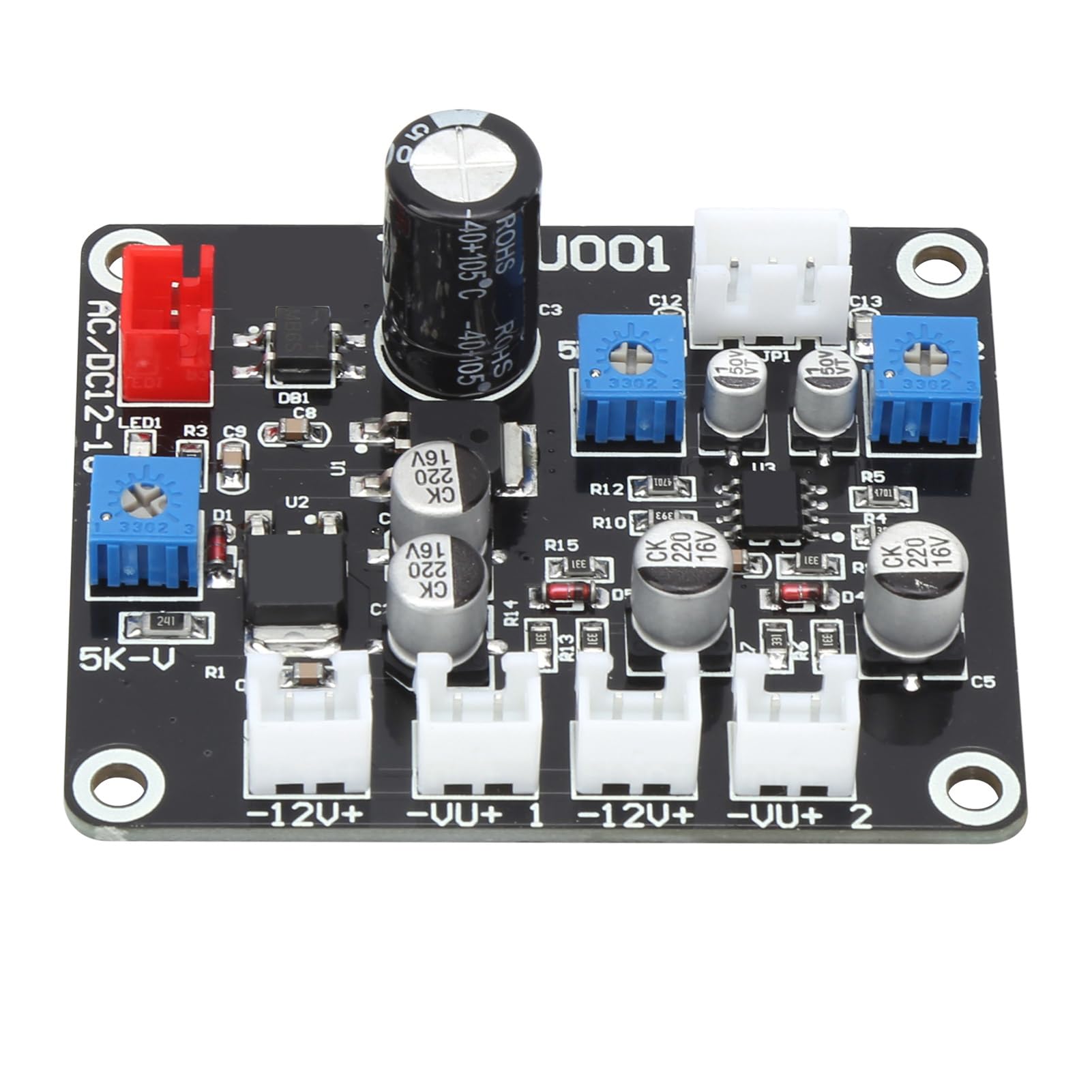 Wakects Głowica Miernika VU z płytką Sterownika Audio ABS PCB Podwójny Miernik Poziomu Dźwięku DB 137 X 95 Mm Białe Podświetlenie Regulowany Obrót i jasność dla Domowego Sprzętu Audio