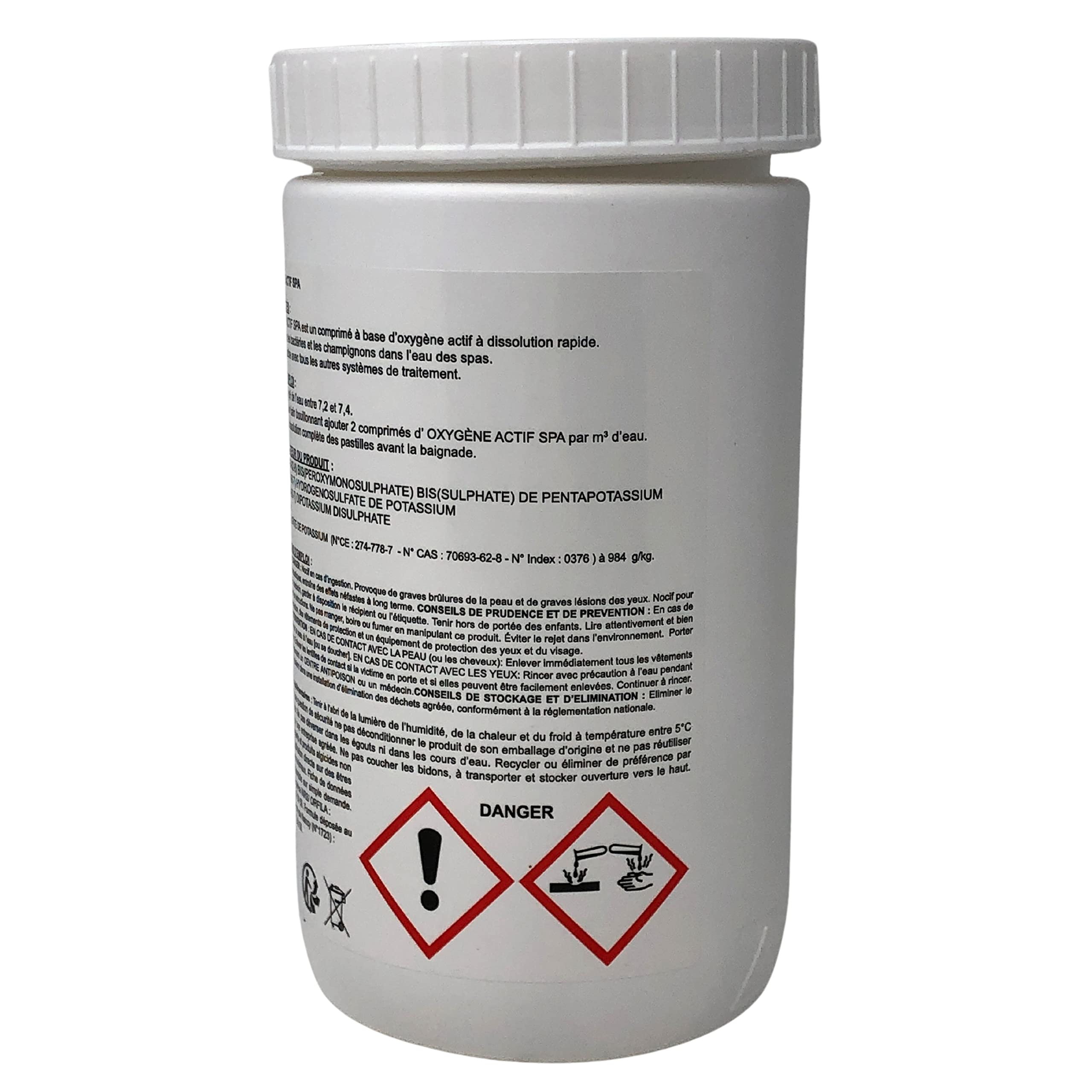 Oxygène Actif pour Spa, Pastilles de 20g, 1KG - Désinfectant Efficace Contre bactéries, Virus et Champignons – Traitement de l’Eau Spa et Piscine sans Chlore